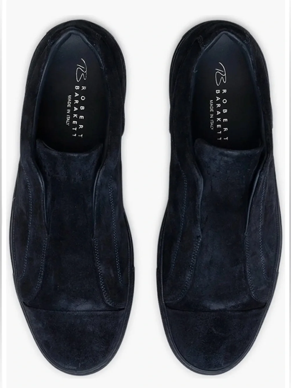 Robert Barakett Men's Slip-On Suede Loafers in Black